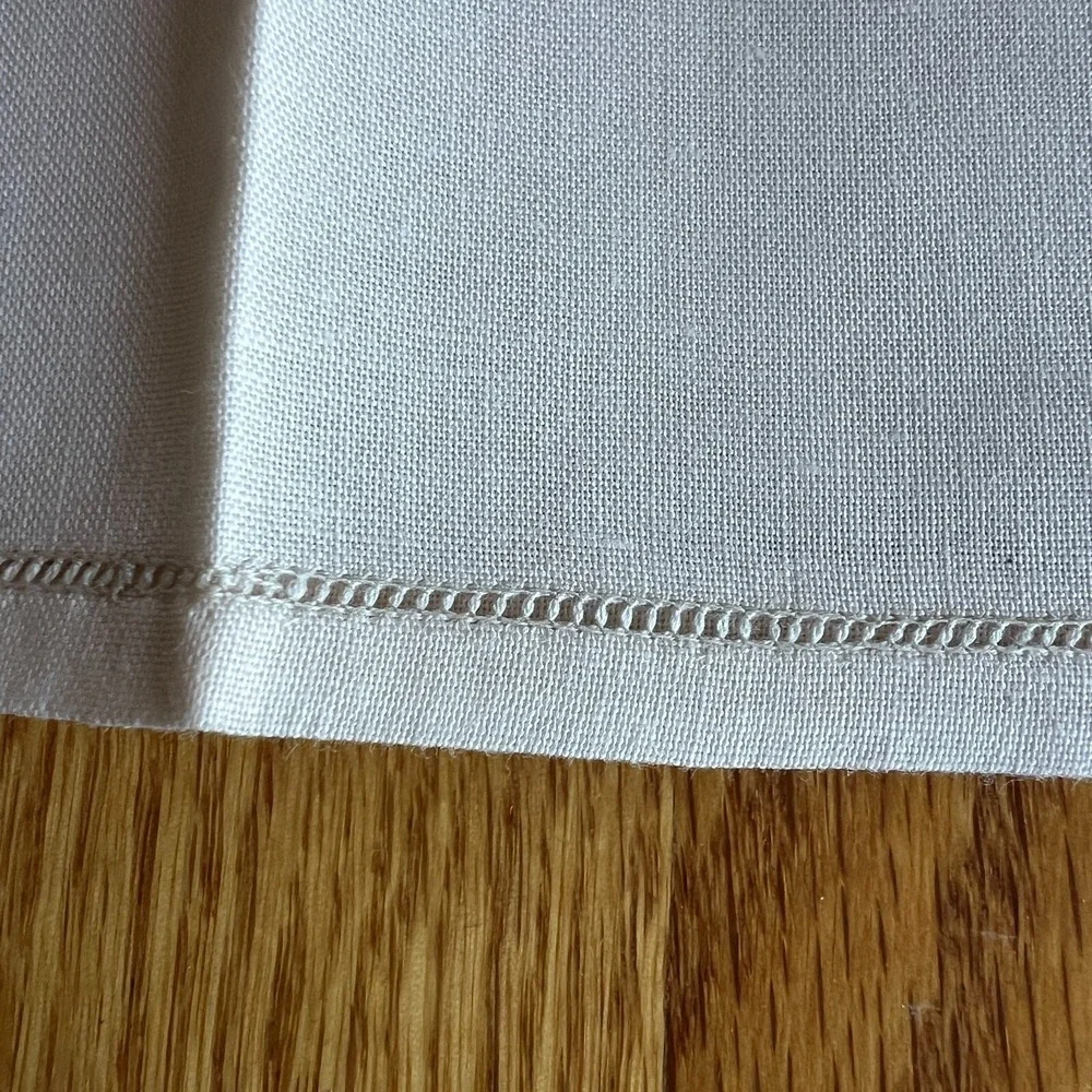Vintage Linen Napkins Set‎ 6 Hand Embroidered Roses Ivory 15x15
